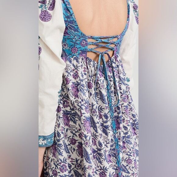 Alix Of Bohemia Blue and Purple Puff Sleeve Sundress - Picture 6 of 9